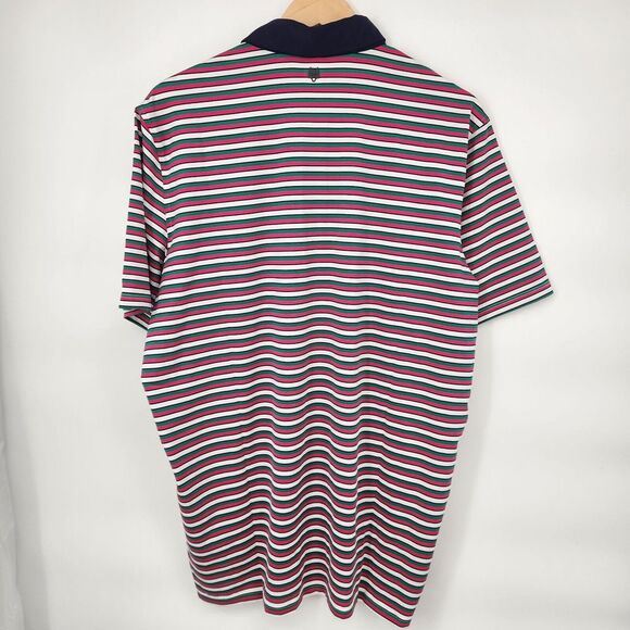New Greyson Mens‎ Golf Polo Maniwaki Arctic Green/Pink/White Striped XL NWT - Picture 3 of 10